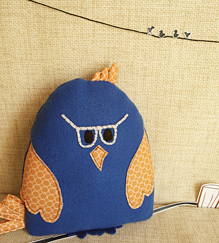 blue hipster bird