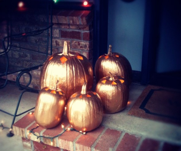 gold pumpkin lanterns