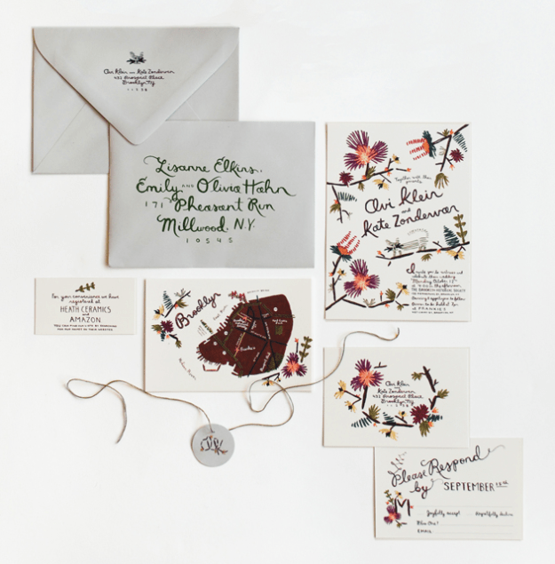 rifle paper co embroidered invite